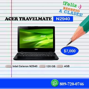 Laptop acer travelmate intel celeron n2940 120gb ssd  4gb ra