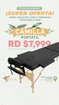 Camilla portatil con accesorios
