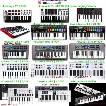 Teclado midi piano akai yamaha arturia novation impulse 25 4