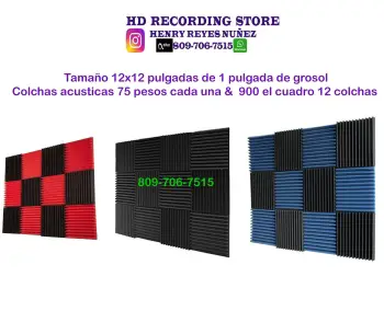 Colcha acustica foam acustico goma espuma 12x12 plancha