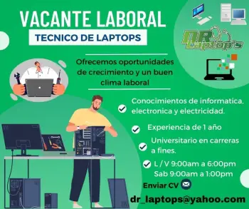 Vacante laboral tecnico de laptops en santo domingo dn