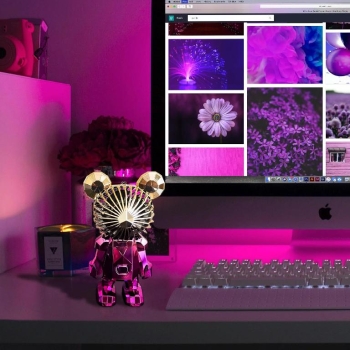 Ventilador de escritorio usb portátil de oso colorido reca