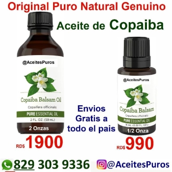 Aceites puros originales naturales de copaiba
