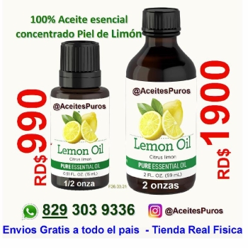 Aceite puro esencial virgen de limon lemon
