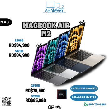 Apple macbook air m2 13 15 256gb 512gb 8gb ram selladas nue