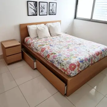 Cama queen con colchón  en santo domingo dn