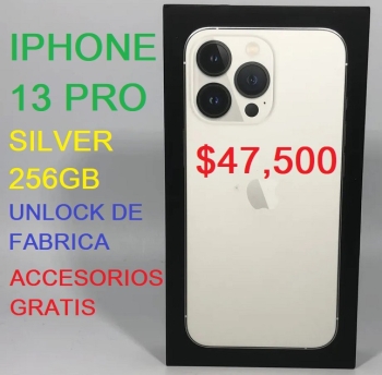 Iphone 13 pro 256gb silver unlock de fabrica 47500