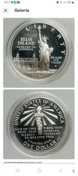 Moneda ellis island 1986 s