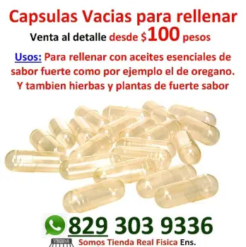 Capsulas vacias de gelatina para rellenar  con hierbas polvo