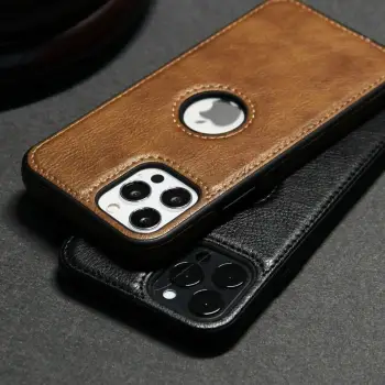 Cover en leather para iphone 15 pro max