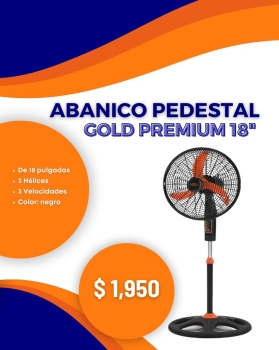 Abanico pedestal gold premium 18”