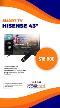 Smart tv hisense 43”