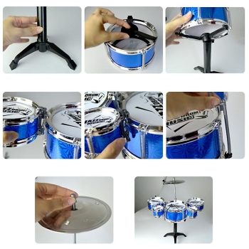 Mini set bateria musical 5 tambores y silla taburete juguete