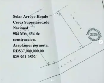 Solar arroyo hondo 984 mts