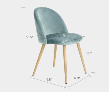 Par de sillas de terciopelo color turquesa