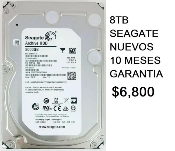 Disco duro 8tb seagate archive sata 6gb/s 64mb para pc y dvr