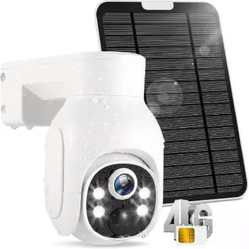 Camara de seguridad con panel solar 3mp 2k ptz 4g lte admite sim card
