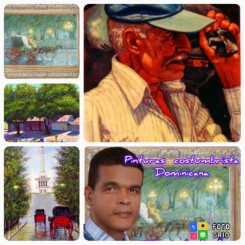 Pintor dominicano cuadro costumbrista obra de arte e.vidal