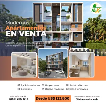 Modernos apartamentos en urb. thomén santiago hfa-252