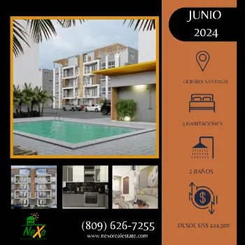 Apartamentos con piscina entrega junio 2024 hfa-249