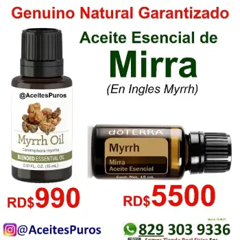 Mirra myrra aceite esencial puro original importado en rd