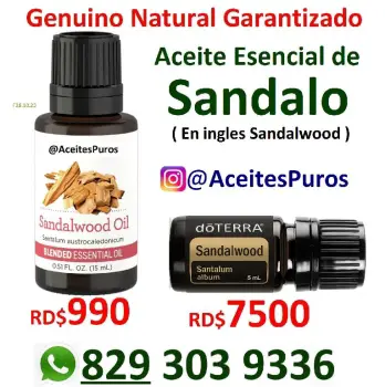 Sandalo aceite esencial puro original natura importado en rd