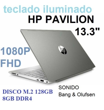 Laptop hp pavilion 13.3 i3 10ma 8gb ddr4 128gb ssd m.2 nueva