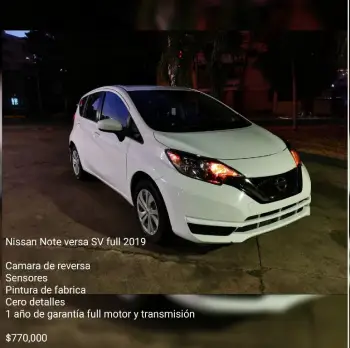 Nissan note versa sv 2019