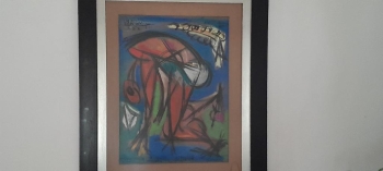 Cuadro en wash martínez richiez 21x40 1964