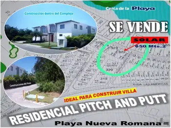 Vendo solar de  650 mts.2  para villa dentro del  residencia