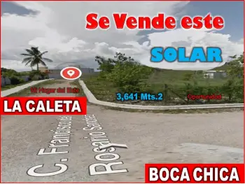 Excelente solar  de 3641 mts.2 próximo al itla  en la cale