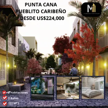 Apartamento en pueblito caribeño punta cana