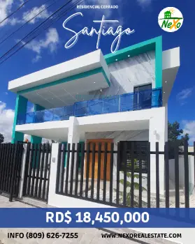 Venta de nueva casa en residencial cerrado santiago hfc-219