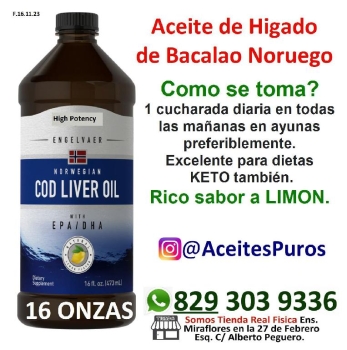 Aceite de hígado de bacalao líquido noruego natural