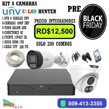 Oferta kit 8 cámara de seguridad 1080p full color