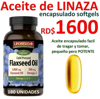 Aceite de linaza comestible puro virgen organico encapsulado