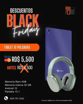 Tablet vortex t10 - oferta black friday en santo domingo dn