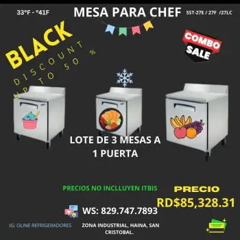 Mesas refrigeradas farco  en san cristóbal