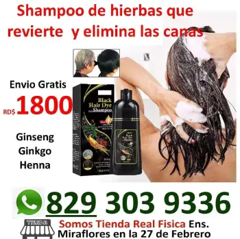 Shampoo de henna para poner el cabello negro o marron