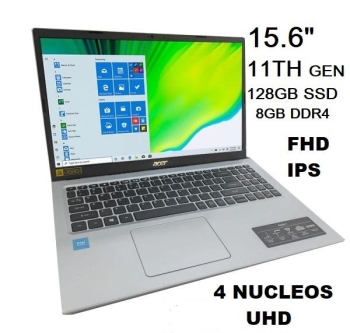 Laptop acer aspire 1 15.6 fhd 4 nucleos 8gb ddr4 128gb ssd