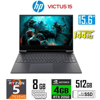 Laptop hp victus ryzen 5 7535hs 8gb ddr5 512gb rtx 2050