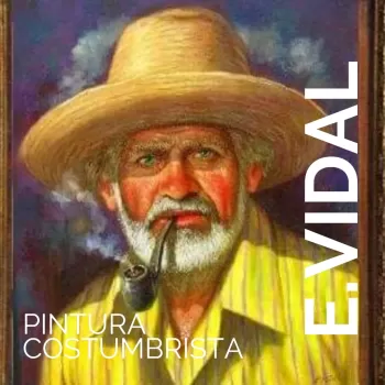 Pintor dominicano cuadro costumbrista obra de arte e.vidal