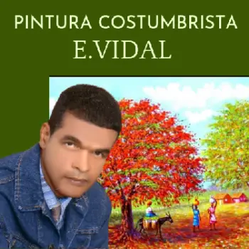 Pintor dominicano cuadro costumbrista obra de arte e.vidal