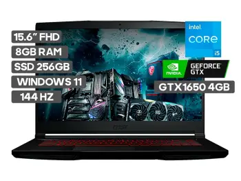 Laptop msi i5 11400h 2.7 8gb ram drr4 256 m.2 gtx 1650 144hz fhd 38500