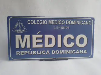 Placa para medico en metal