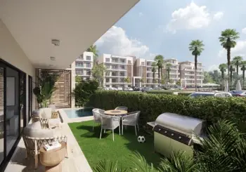 Apartamento de una habitación con patio