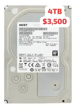 Disco duro 4tb hgst sata 6gb/s 64mb para pc y dvr nuevo 3500