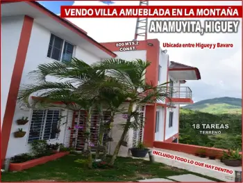 Vendo villa amueblada 2 niveles  y  en la montaÑa de  anamuyita higuey