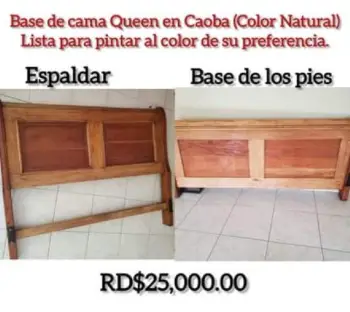 Vendo base de cama queen en caoba