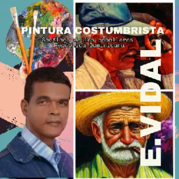 Pintor dominicano cuadro costumbrista obra de arte e.vidal